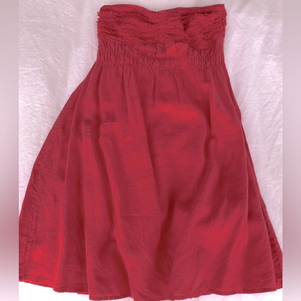 Banana Republic 100% linen lined strapless dress
